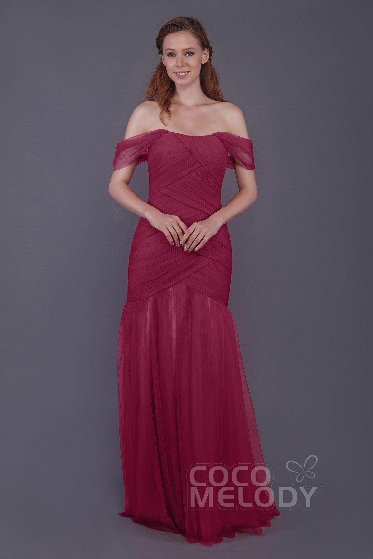 Trumpet-Mermaid Floor Length Tulle Bridesmaid Dress PR3504 - COCOMELODY